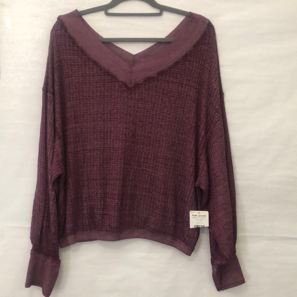 Free People- South Side- Thermal Top- Violet - Picture 4 of 6